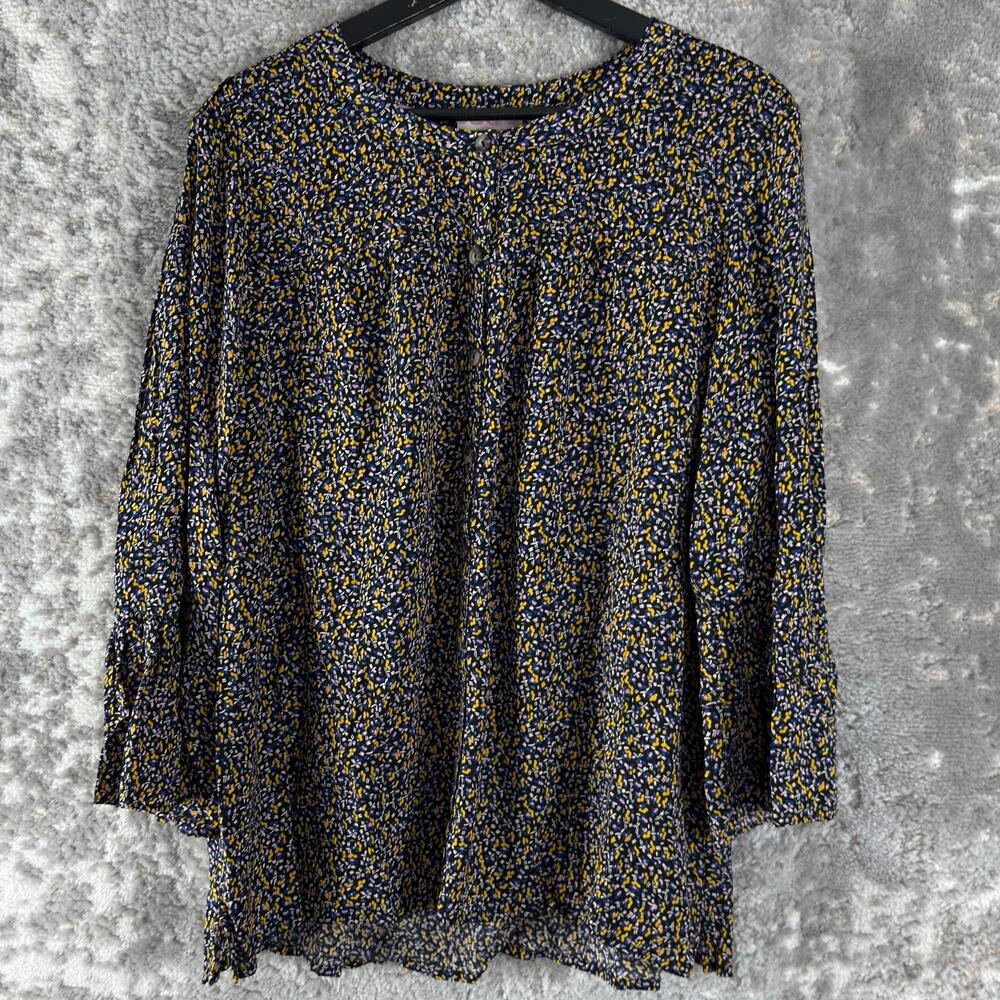 Maeve Size XL Abstract Geometric Casual Button Top Colorful Long Sleeve‎ Shirt